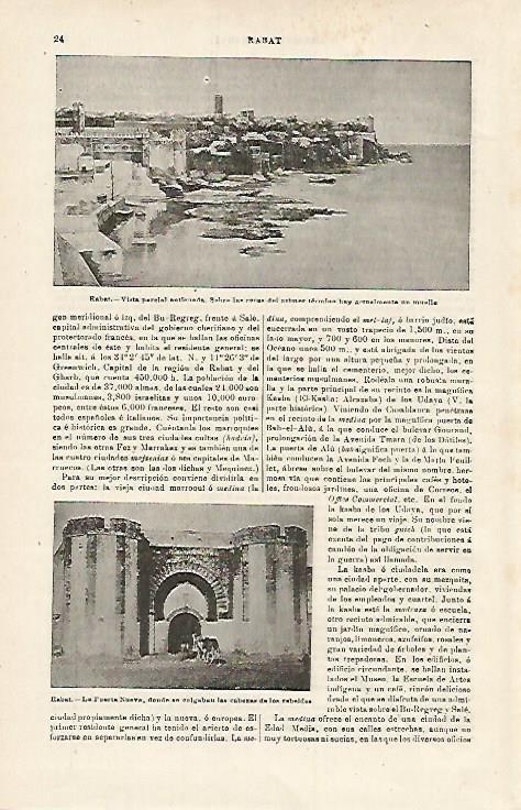 LAMINA ESPASA 15874: Vista parcial de Rabat Marruecos