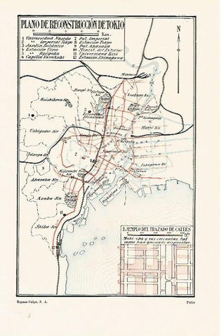 LAMINA ESPASA 1262: Plano de reconstruccion de Tokio