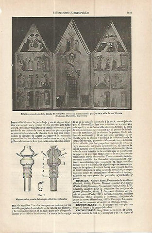 LAMINA ESPASA 16383: Triptico de la iglesia de Estopiñan Huesca