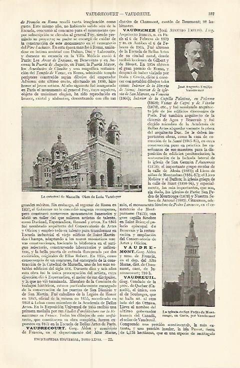 LAMINA ESPASA 17361: La catedral de Marsella por Vaudoyer