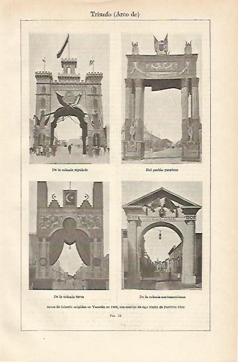 LAMINA ESPASA 898: Arcos de Triunfo en Yucatan Mexico