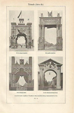LAMINA ESPASA 898: Arcos de Triunfo en Yucatan Mexico