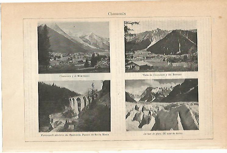 LAMINA ESPASA 14425: Vistas de Chamonix Francia