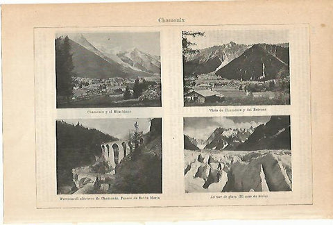 LAMINA ESPASA 14425: Vistas de Chamonix Francia