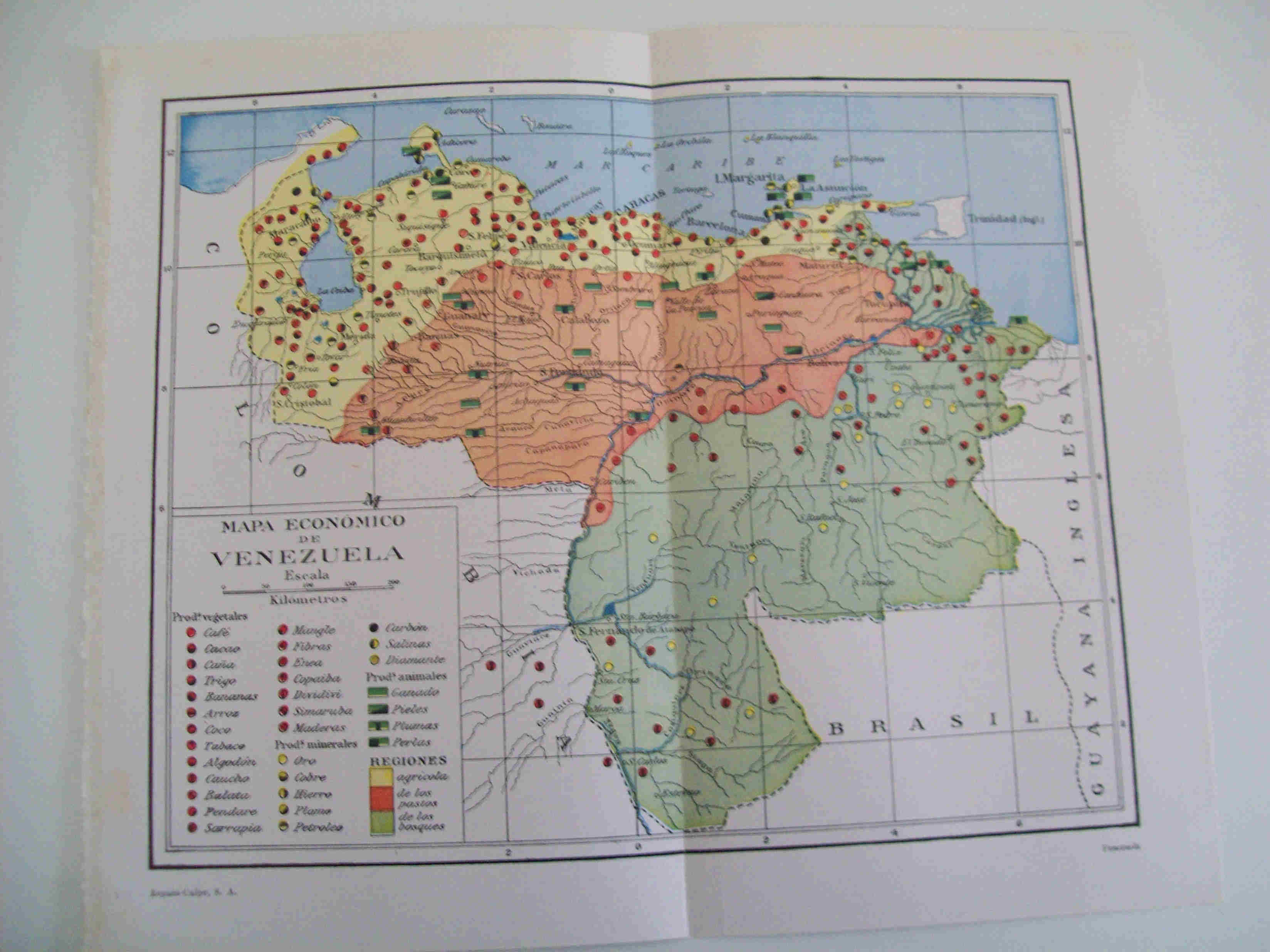 LAMINA ESPASA 17484: Mapa economico de Venezuela