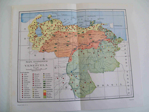 LAMINA ESPASA 17484: Mapa economico de Venezuela