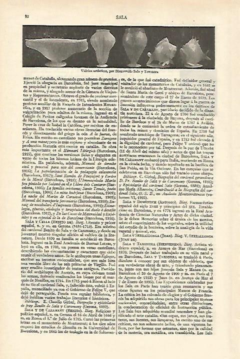 LAMINA ESPASA 18146: Vidrios artisticos por B. Sala y Taxonera
