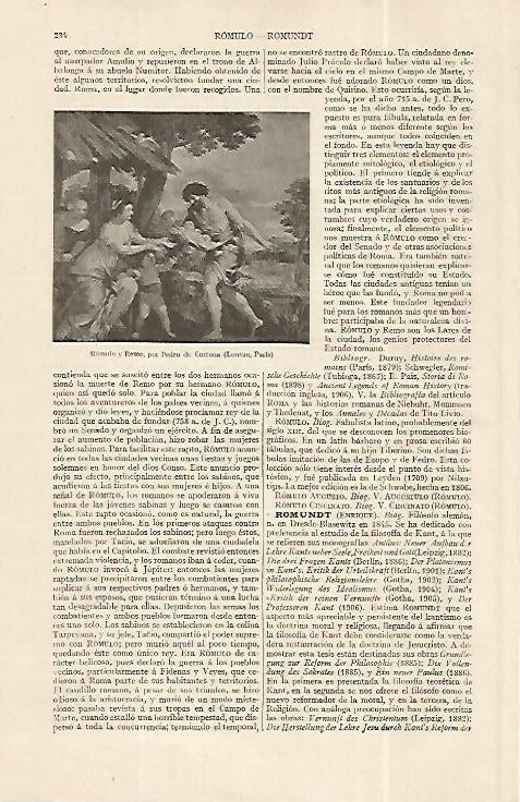 LAMINA ESPASA 19224: Romulo y Remo por Pedro de Cortona