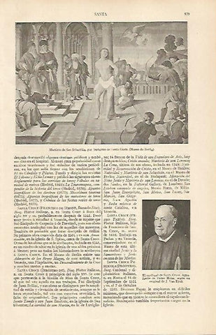LAMINA ESPASA 19420: Martirio de San Sebastian por Santa Croce