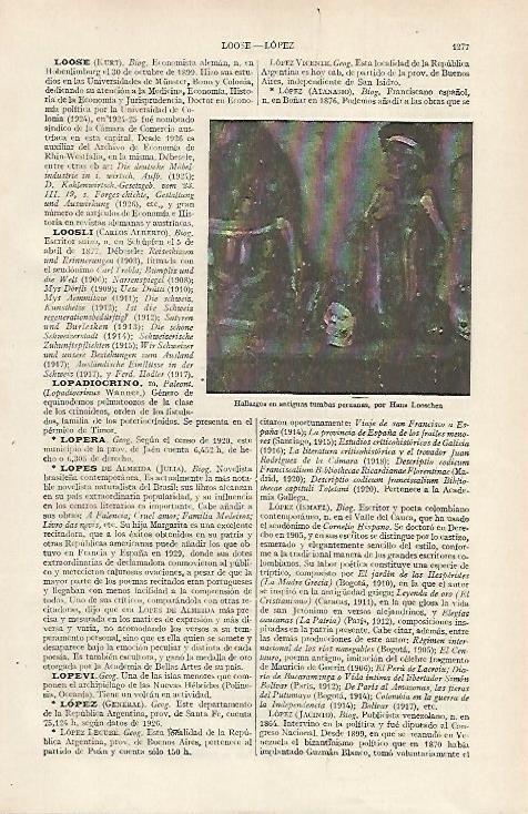 LAMINA ESPASA 19810: Hallazgos de Hans Looschen de tumbas de Peru