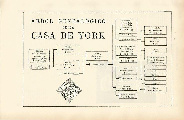 LAMINA ESPASA 1640: Arbol genealogico de la Casa de York