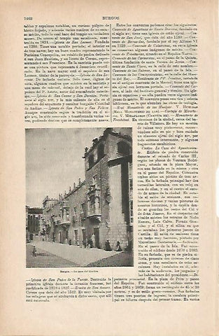 LAMINA ESPASA 11907: La Casa del Cordon en Burgos