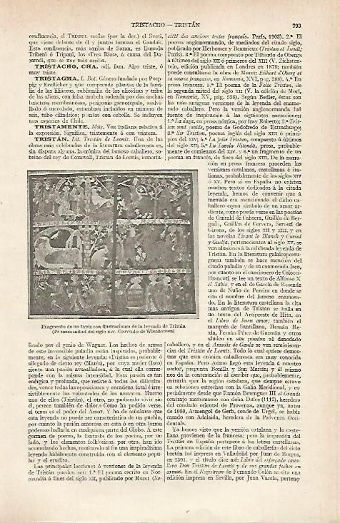 LAMINA ESPASA 20453: Tapiz con la leyenda de Tristan