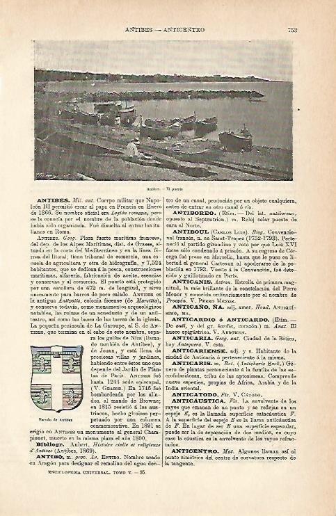 LAMINA ESPASA 7017: Puerto de Antibes Francia