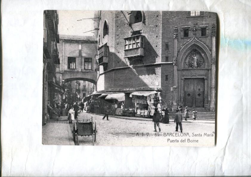 Foto/Tarjeta: 1905-1915: Iglesia de Santa Maria del Mar (Barcelona)