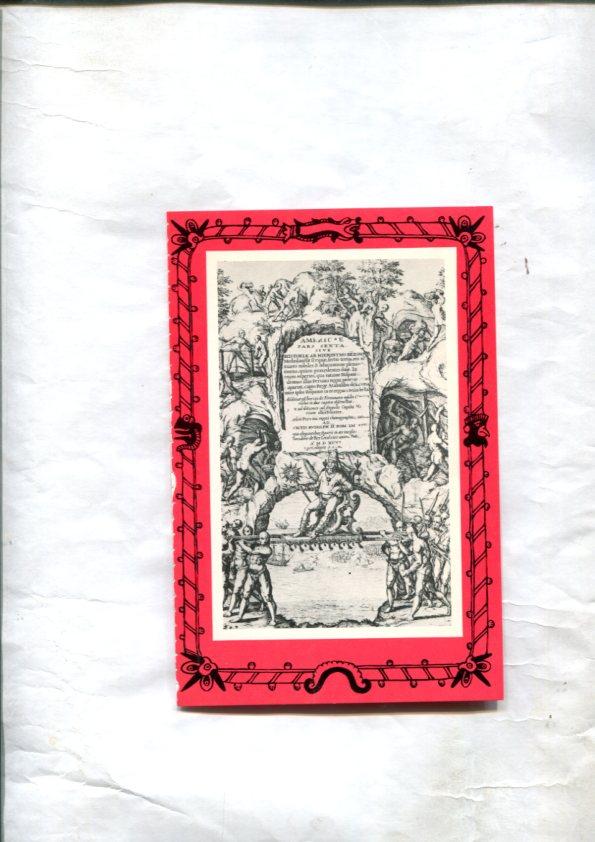 Lamina: Portada de la parte sexta de la Historia de America de Jeronimo Benzono dedicada a la conquista del Peru