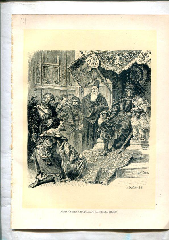 Fausto de Goethe: Lamina numerada 14 (cada cara lleva una lamina)