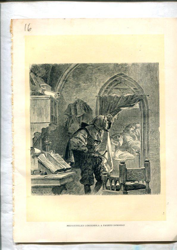 Fausto de Goethe: Lamina numerada 16 (cada cara lleva una lamina)