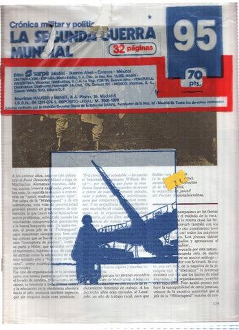 Fasciculo: Cronica Militar y Politica de LA SEGUNDA GUERRA MUNDIAL: Numero 095 (Sarpe 1978)