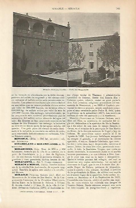 LAMINA ESPASA 5228: Monasterio de Miracle Lerida