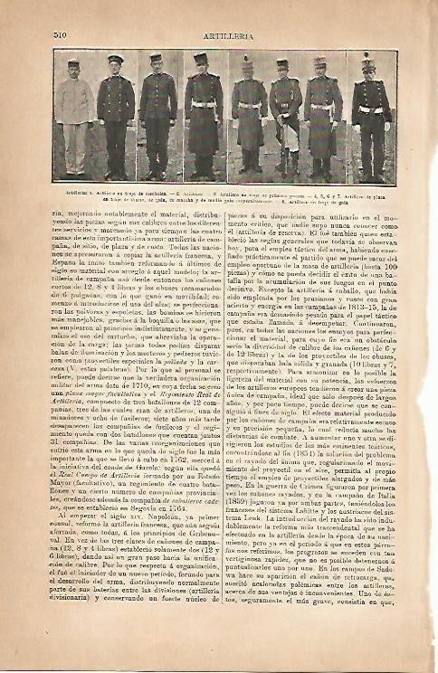 LAMINA ESPASA 5632: Uniformes de artilleria