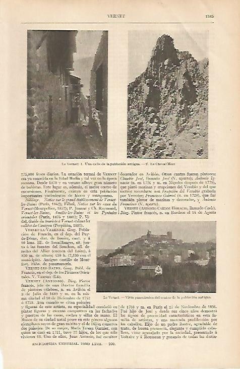 LAMINA ESPASA 6090: Vista panoramica de Le Vernet Francia