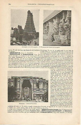 LAMINA ESPASA 7422: Vistas de Sriragam India
