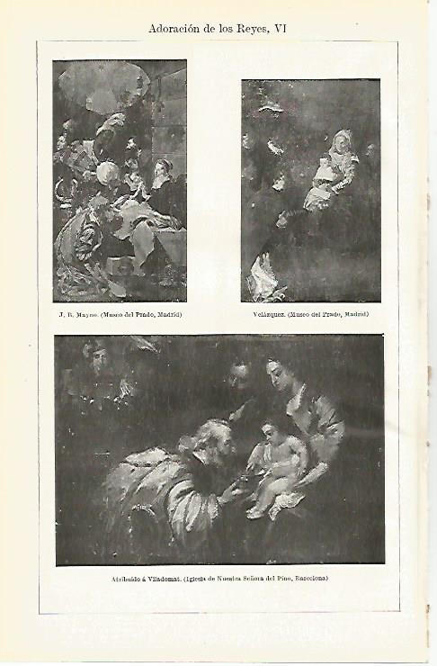 LAMINA ESPASA 8107: Adoracion de los Reyes por Mayno Velazquez y Viladomat
