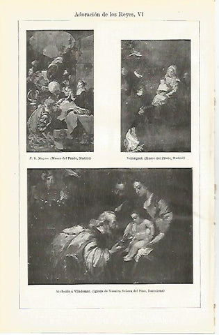 LAMINA ESPASA 8107: Adoracion de los Reyes por Mayno Velazquez y Viladomat