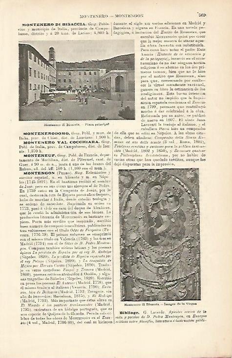 LAMINA ESPASA 8638: Plaza y Virgen de Montenero di Bisaccia Italia