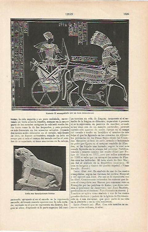 LAMINA ESPASA 9156: Ramses II y leon hitita