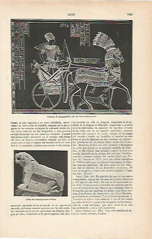 LAMINA ESPASA 9156: Ramses II y leon hitita