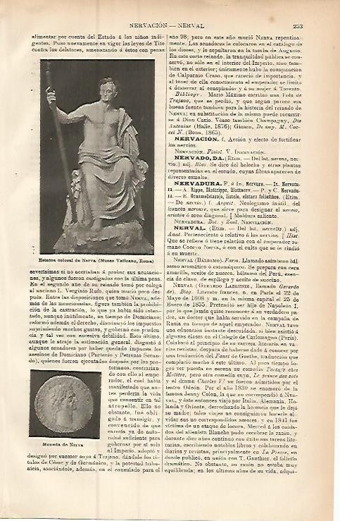 LAMINA ESPASA 9405: Estatua y moneda de Nerva