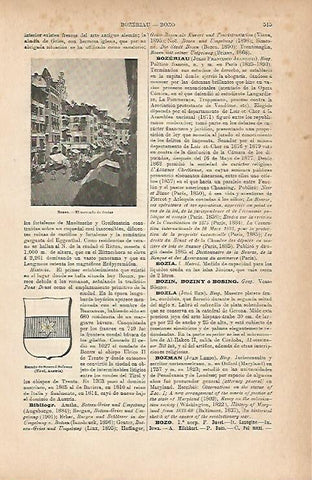 LAMINA ESPASA 11706: Mercado de frutas y escudo de Bozen Austria