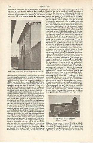 LAMINA ESPASA 6063: Casa natal de Verdaguer en Folgueroles Barcelona