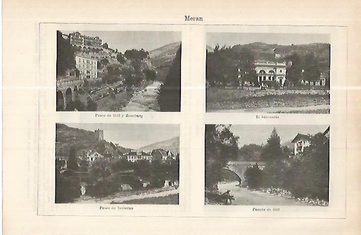 LAMINA ESPASA 17810: Vistas de Meran Austria