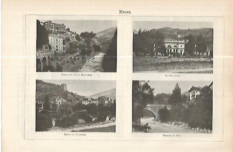 LAMINA ESPASA 17810: Vistas de Meran Austria