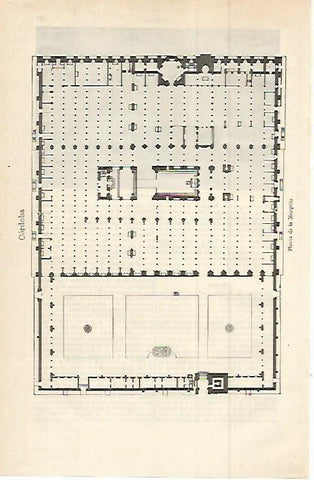 LAMINA ESPASA 14945: plano de la mezquita de Cordoba