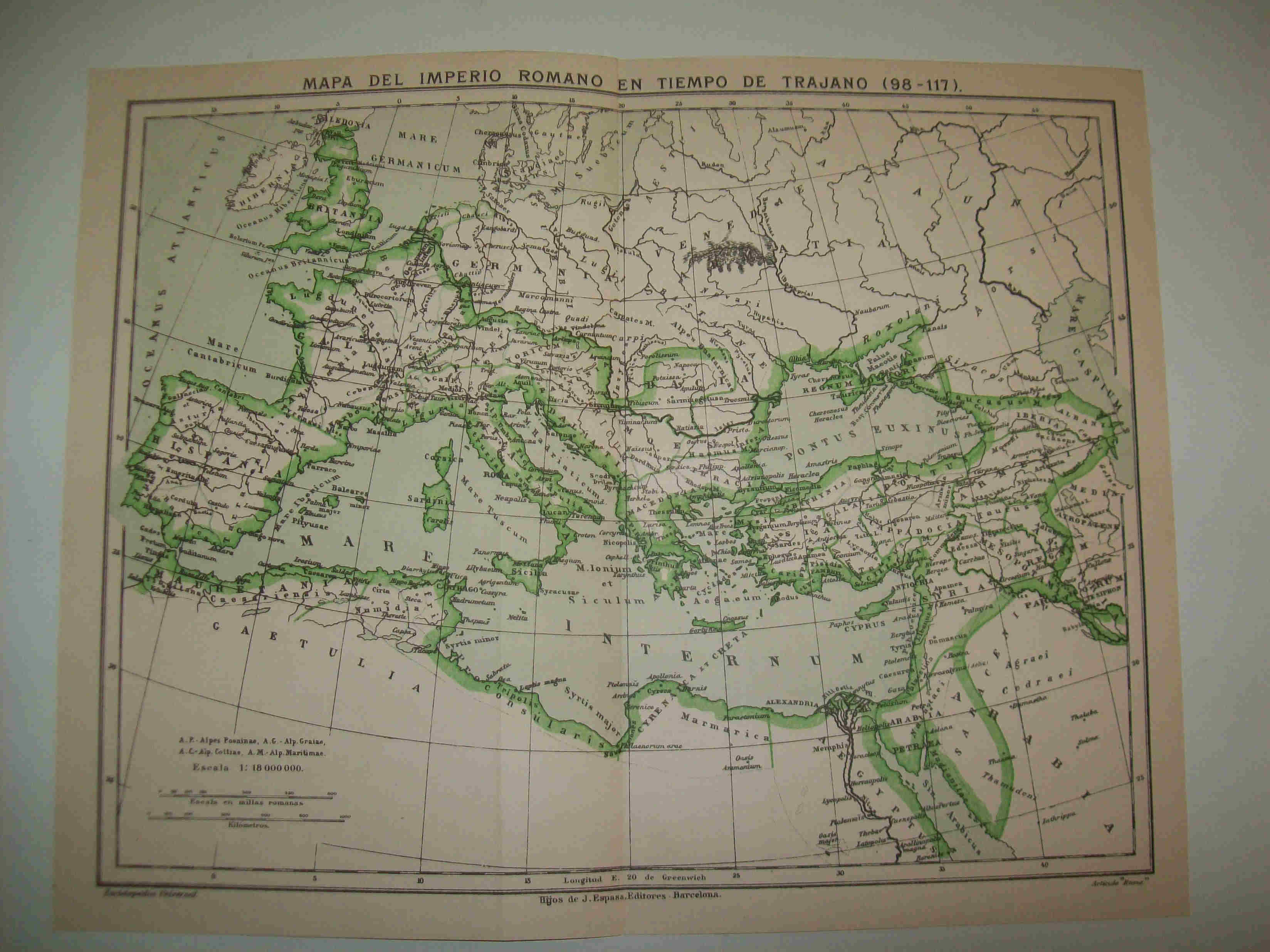 LAMINA ESPASA 19196: Mapa de Roma en tiempos de Trajano
