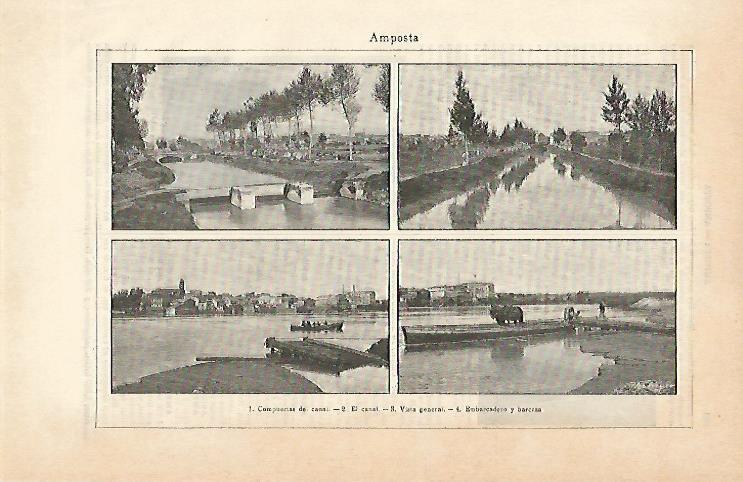 LAMINA ESPASA 5535: Vistas de Amposta Tarragona