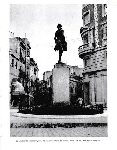 LAMINA 6552: El Monumento a Fortuny obra de Viladomat 