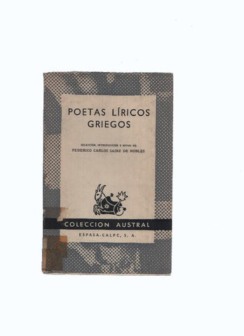 Austral numero 1332: Poetas Liricos Griegos
