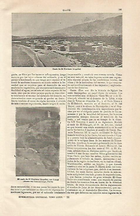 LAMINA ESPASA 21228: Oasis de El Kantara en Argelia