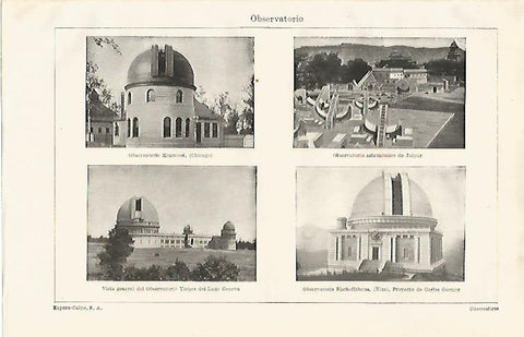LAMINA ESPASA 21259: Observatorio de Chicago Jaipur Yerkes y Niza