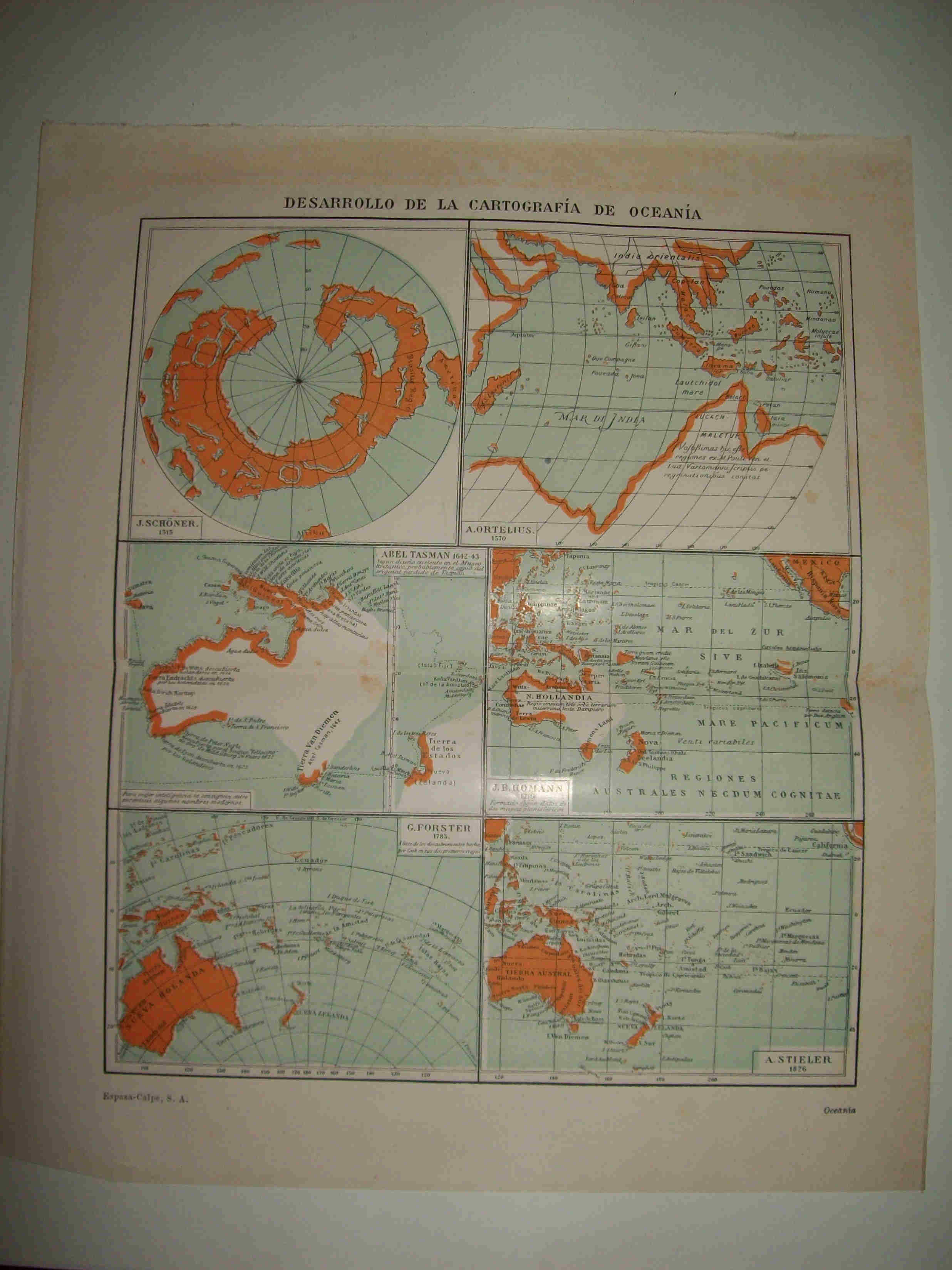 LAMINA ESPASA 21276: Desarrollo de la cartografia en Oceania