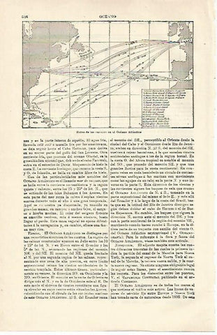 LAMINA ESPASA 21290: Rutas de los vapores por el Atlantico