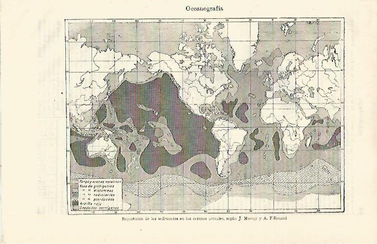 LAMINA ESPASA 21298: Reparticion de sedimentos en los oceanos