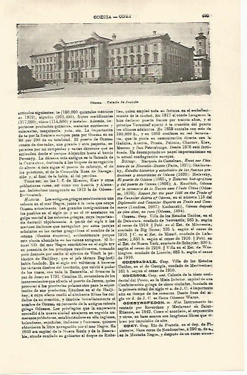 LAMINA ESPASA 21317: Palacio de Justicia de Odessa Ucrania