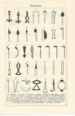 LAMINA ESPASA 21332: Utensilios de oftalmologia