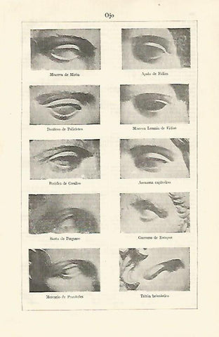 LAMINA ESPASA 21348: Ojos de diferentes esculturas de Grecia y Roma